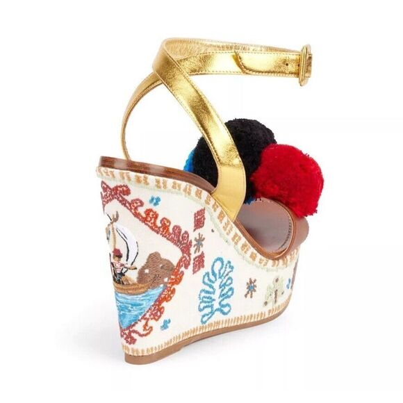 CHRISTIAN LOUBOUTIN Cycladissimo 120 Leather wedge sandals Multicolor 37 - Picture 7 of 9